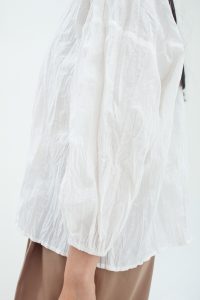 Organic Puff Sleeves Blouse White