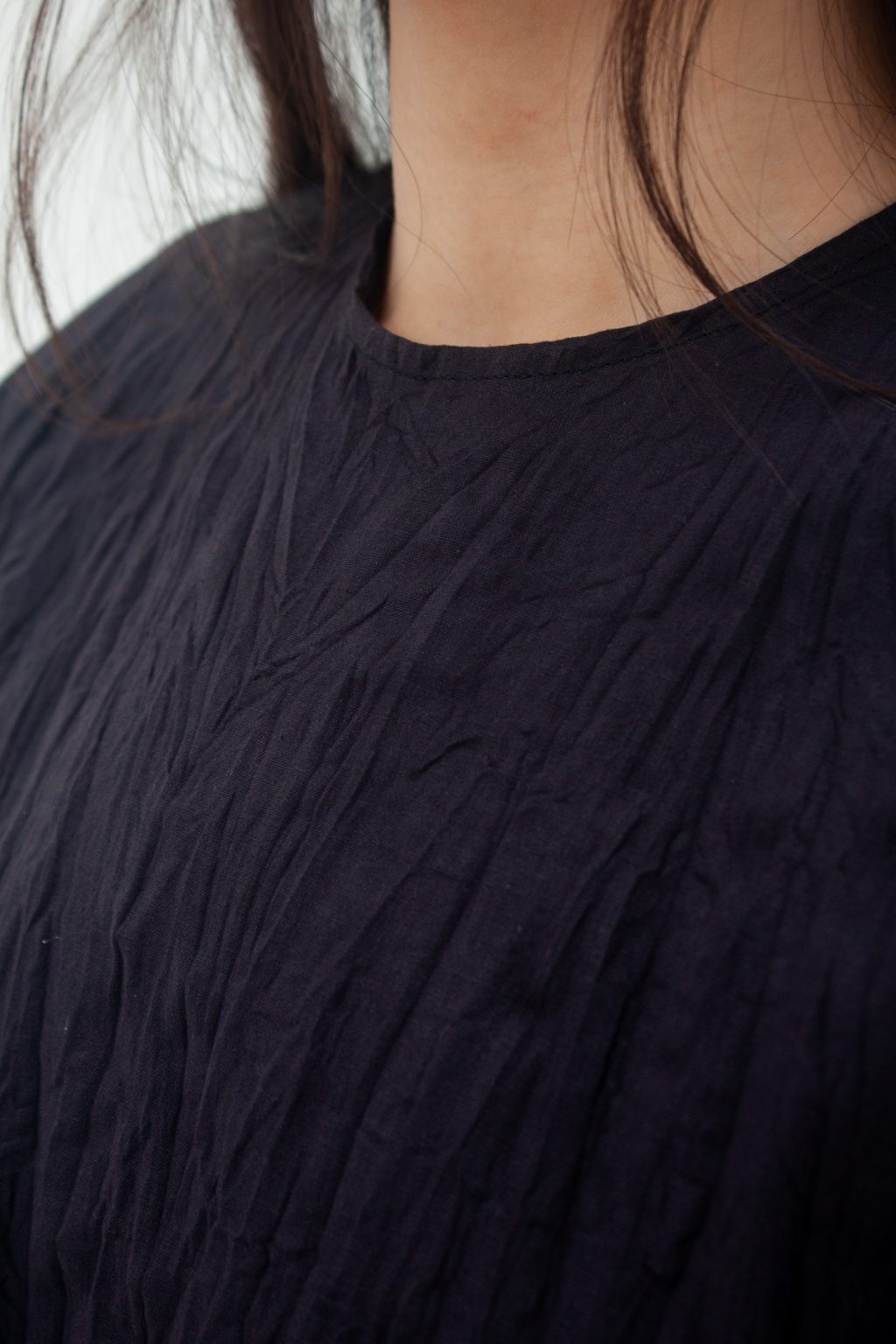 Organic Puff Sleeves Blouse Black - Image 2