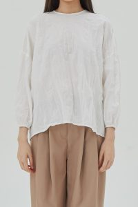Organic Puff Sleeves Blouse White