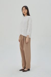 Organic Puff Sleeves Blouse White