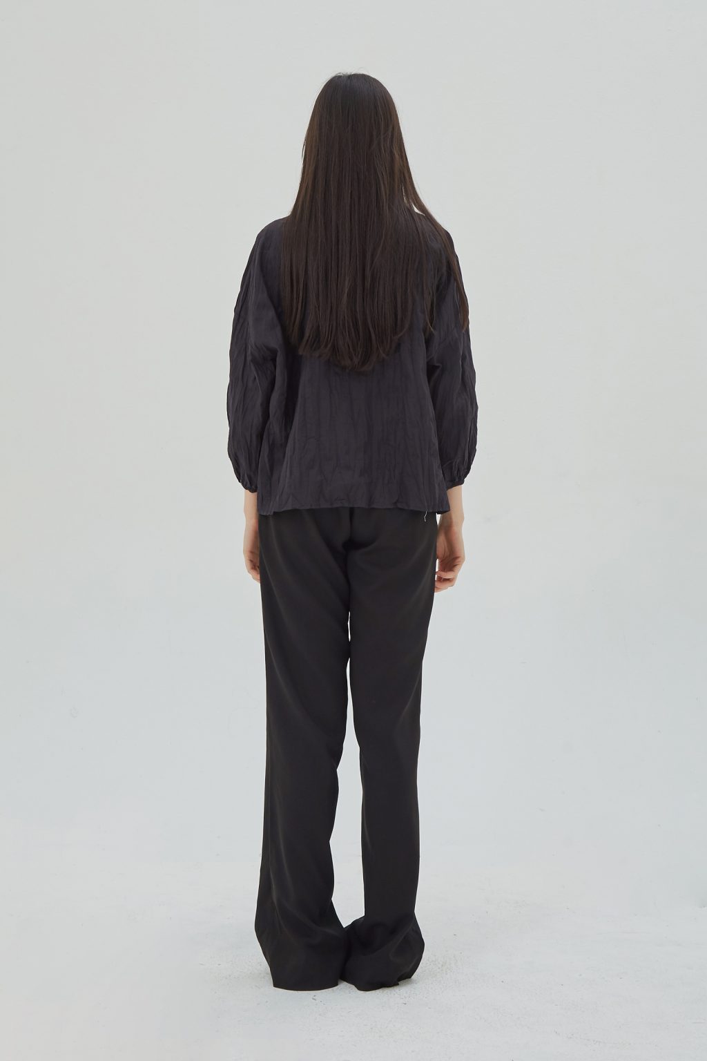 Organic Puff Sleeves Blouse Black - Image 5