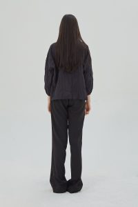 Organic Puff Sleeves Blouse Black