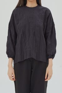 Organic Puff Sleeves Blouse Black