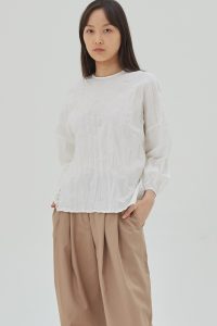 Organic Puff Sleeves Blouse White