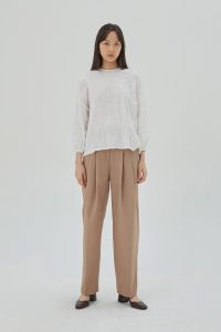 Organic Puff Sleeves Blouse White