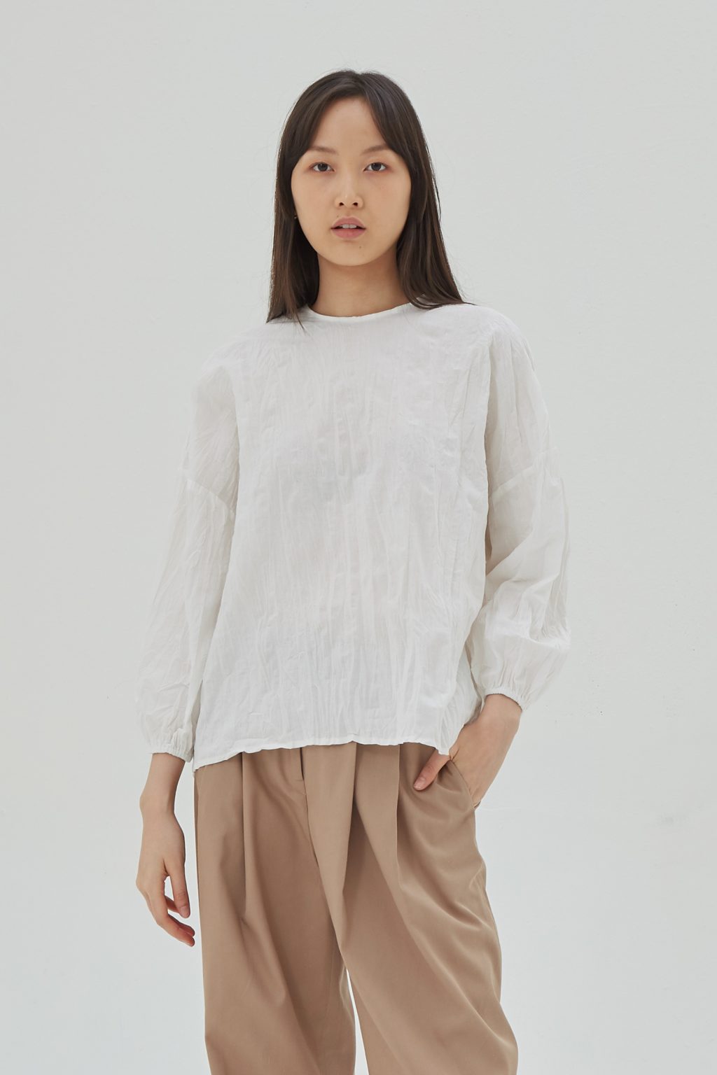 Organic Puff Sleeves Blouse White - Image 8