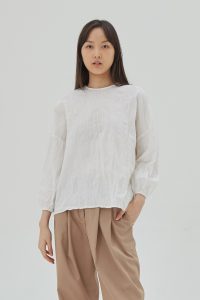 Organic Puff Sleeves Blouse White