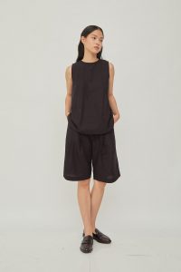 Joan Linen Tank Black