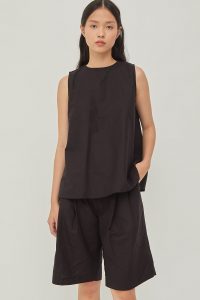 Joan Linen Tank Black