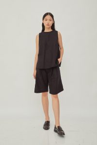 Joan Linen Tank Black