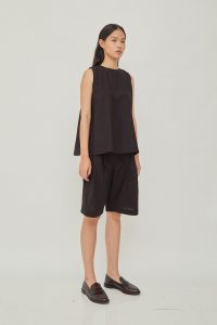 Joan Linen Tank Black