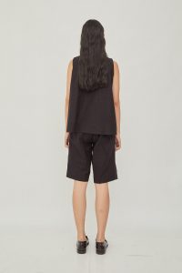 Joan Linen Tank Black
