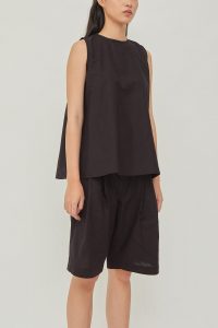 Joan Linen Tank Black