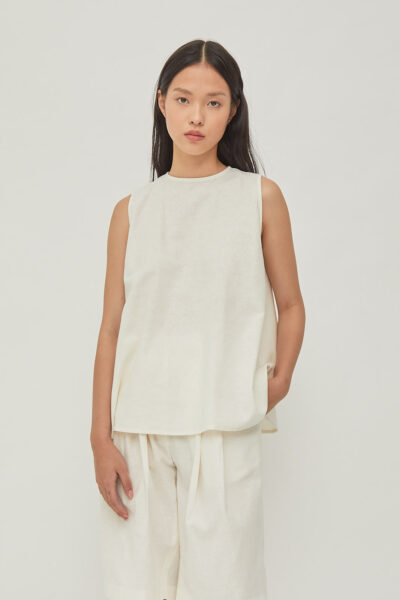 Joan Linen Tank White