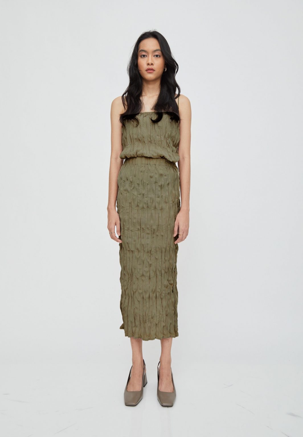 Textura Skirt in Moss Green - Image 2
