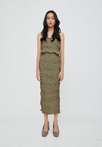 Textura Skirt in Moss Green