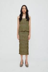Textura Skirt in Moss Green