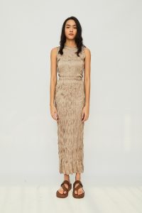Sateen Textura Skirt Ash