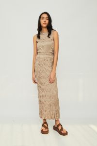 Sateen Textura Skirt Ash