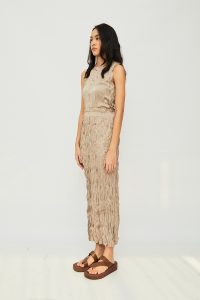 Sateen Textura Skirt Ash