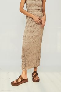 Sateen Textura Skirt Ash