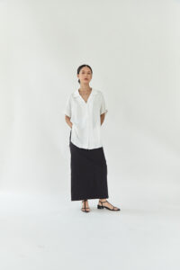 Tien Camp Collar Shirt White