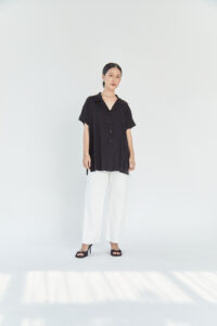 Tien Camp Collar Shirt Black