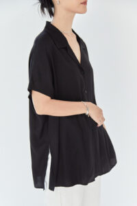Tien Camp Collar Shirt Black