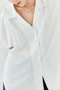 Tien Camp Collar Shirt White