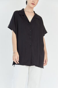Tien Camp Collar Shirt Black