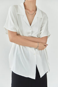 Tien Camp Collar Shirt White