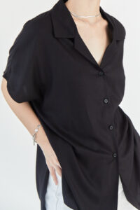 Tien Camp Collar Shirt Black