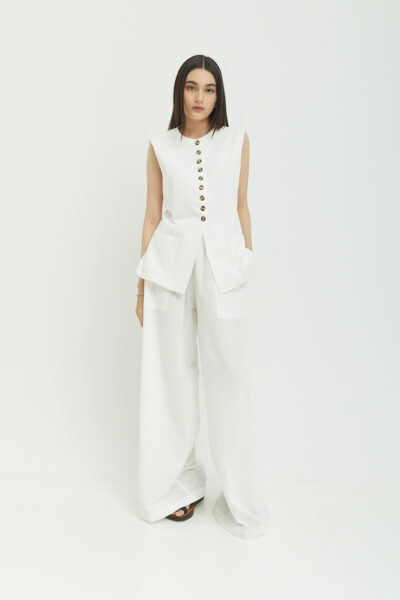 Mia Vest White Linen