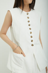 Mia Vest White Linen