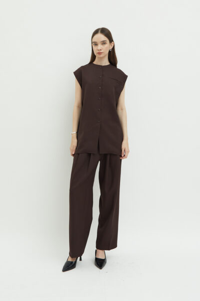 Comma Vest Top Brown