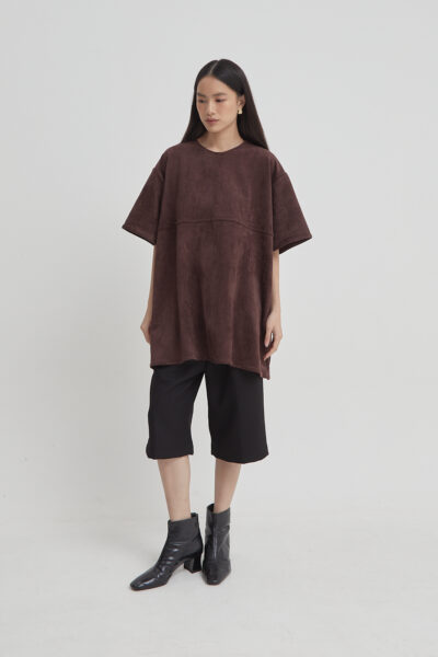 Domus Suede Top Dark Chocolate