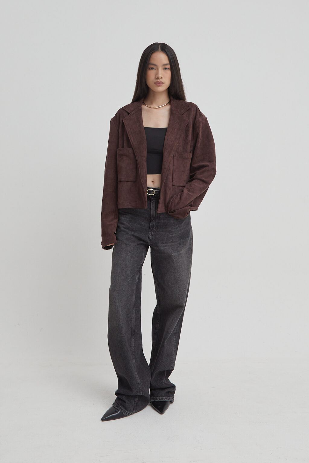 Solange Suede Easy Jacket Brown - Image 3