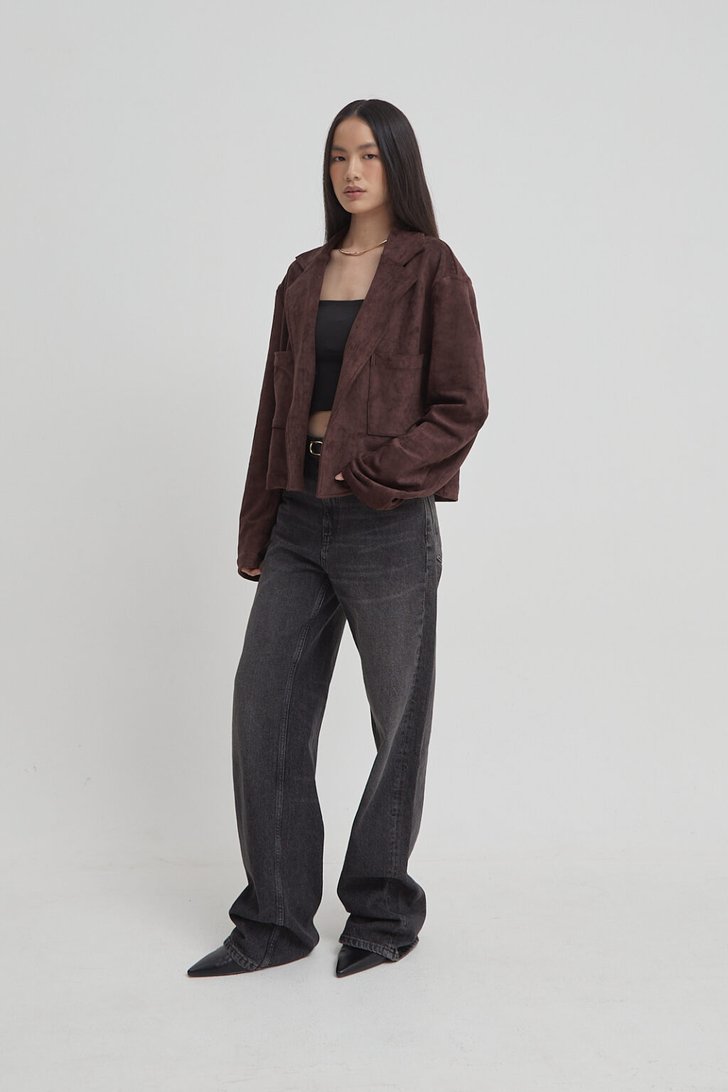 Solange Suede Easy Jacket Brown