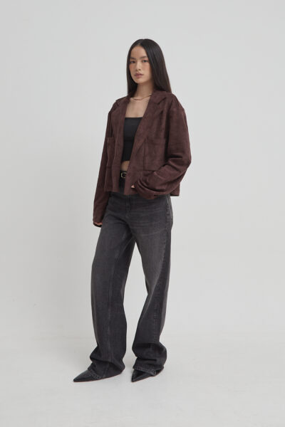 Solange Suede Easy Jacket Brown