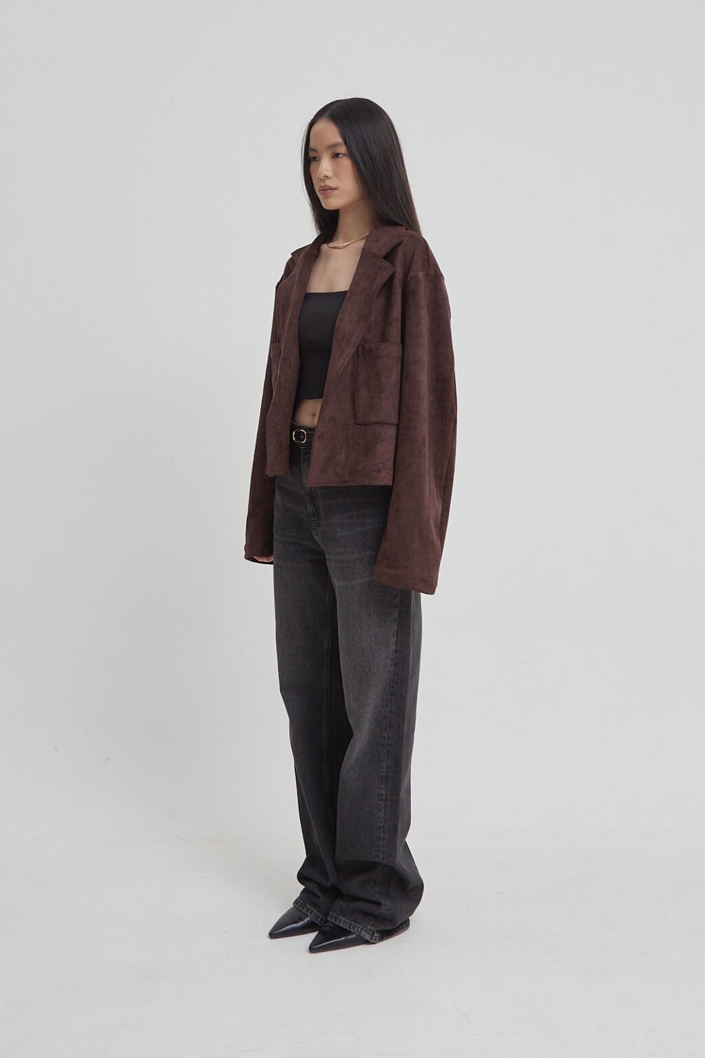 Solange Suede Easy Jacket Brown - Image 4