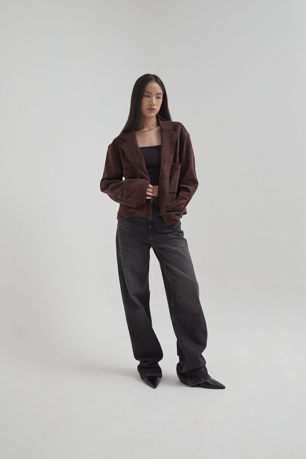 Solange Suede Easy Jacket Brown - Image 7