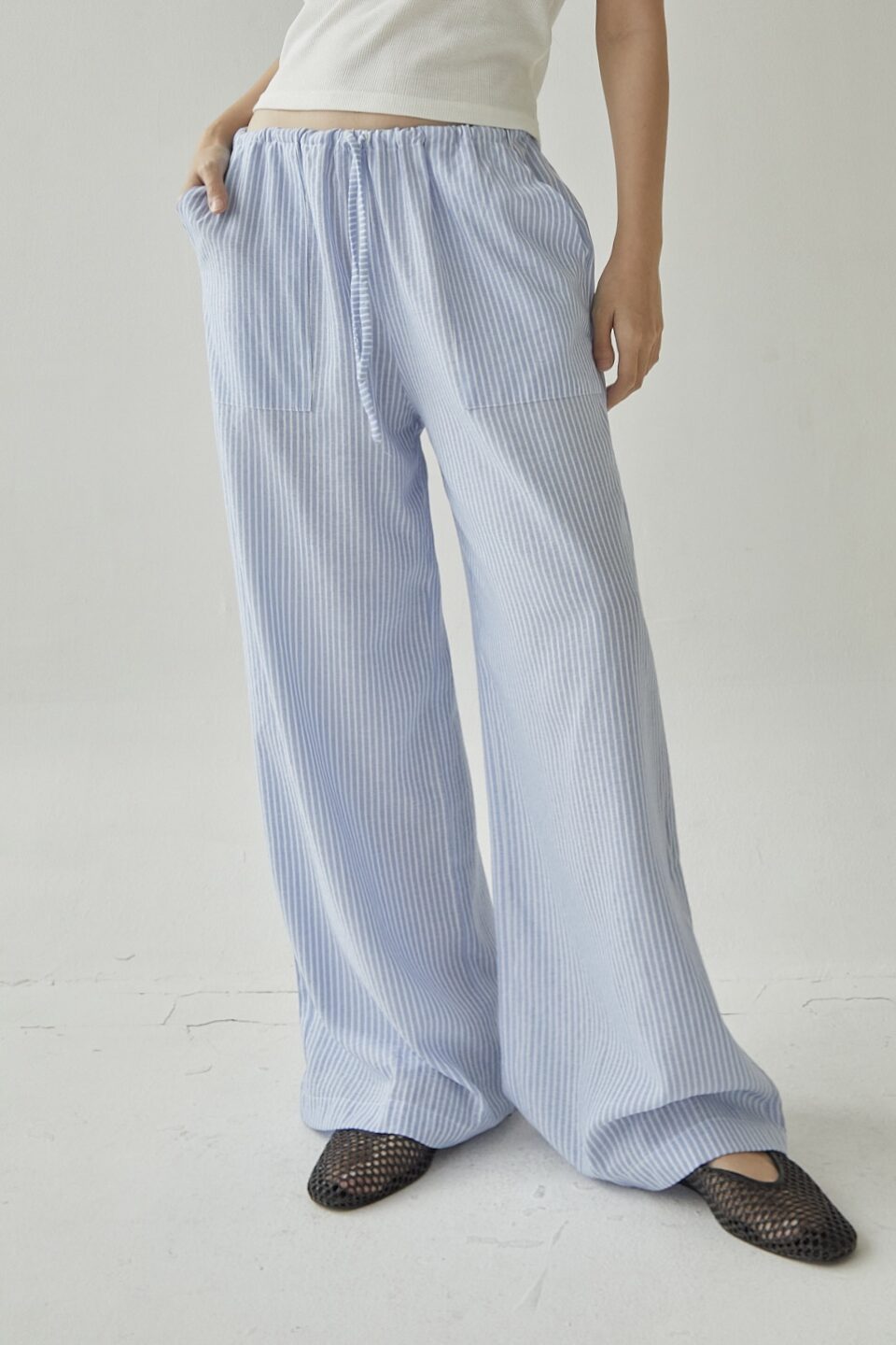 Studio Now Isola Pants Light Blue Stripe - Image 2