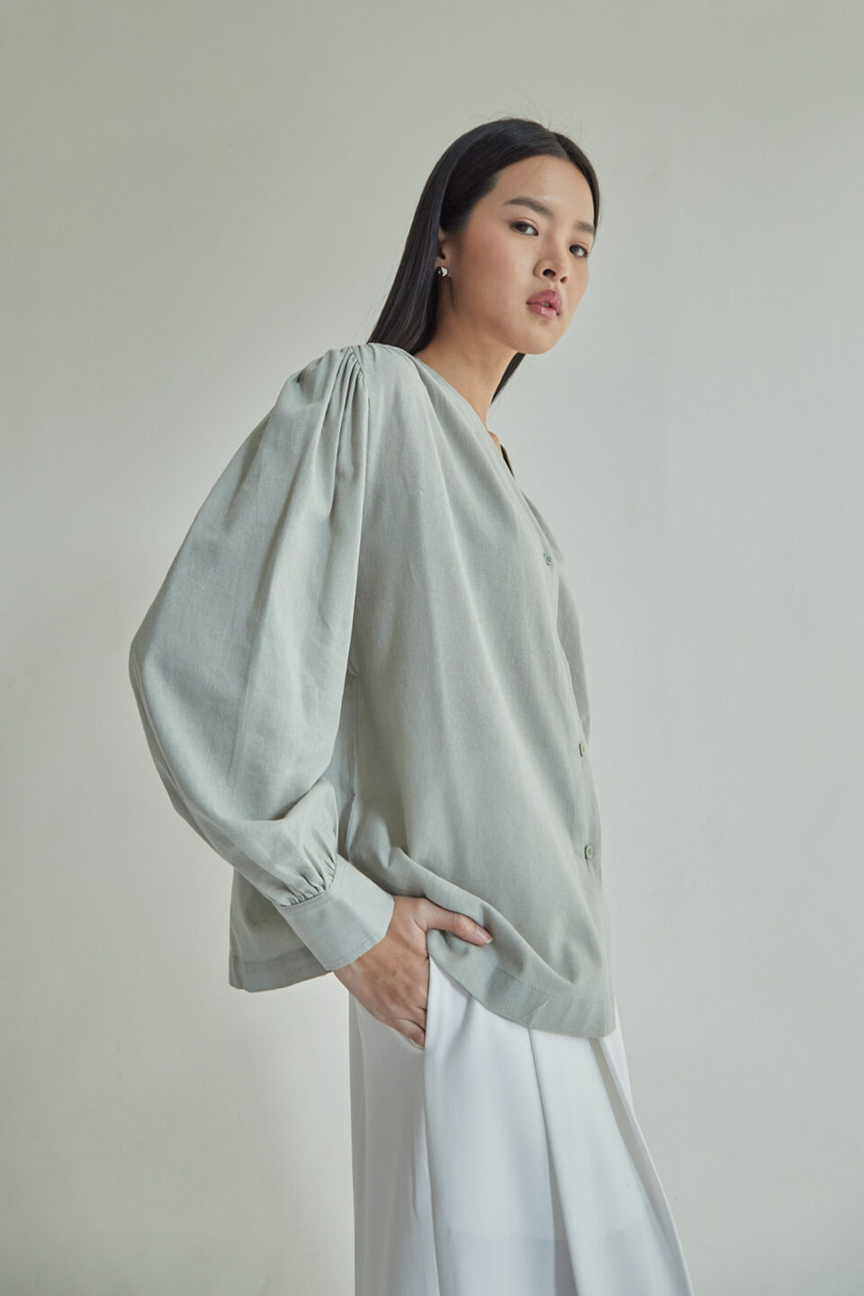 Studio Now Thalina Blouse Sage - Image 2