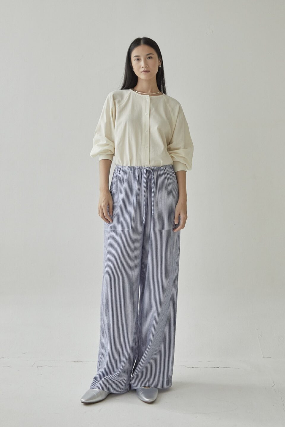 Studio Now Isola Pants Dark Blue Stripe - Image 3