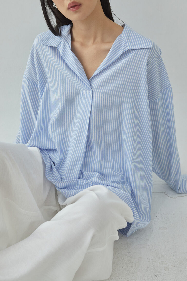 Studio Now Venn Blouse Blue Stripes