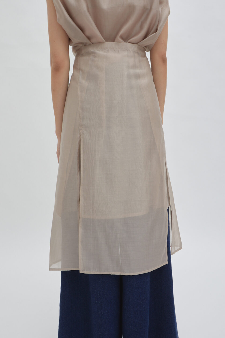 Misha layer skirt in sheer taupe - Image 6