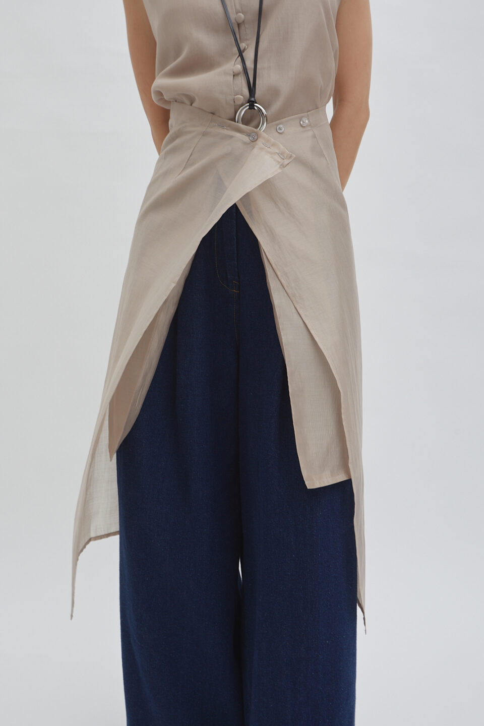 Misha layer skirt in sheer taupe