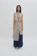 Misha layer skirt in sheer taupe
