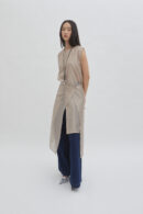 Misha layer skirt in sheer taupe