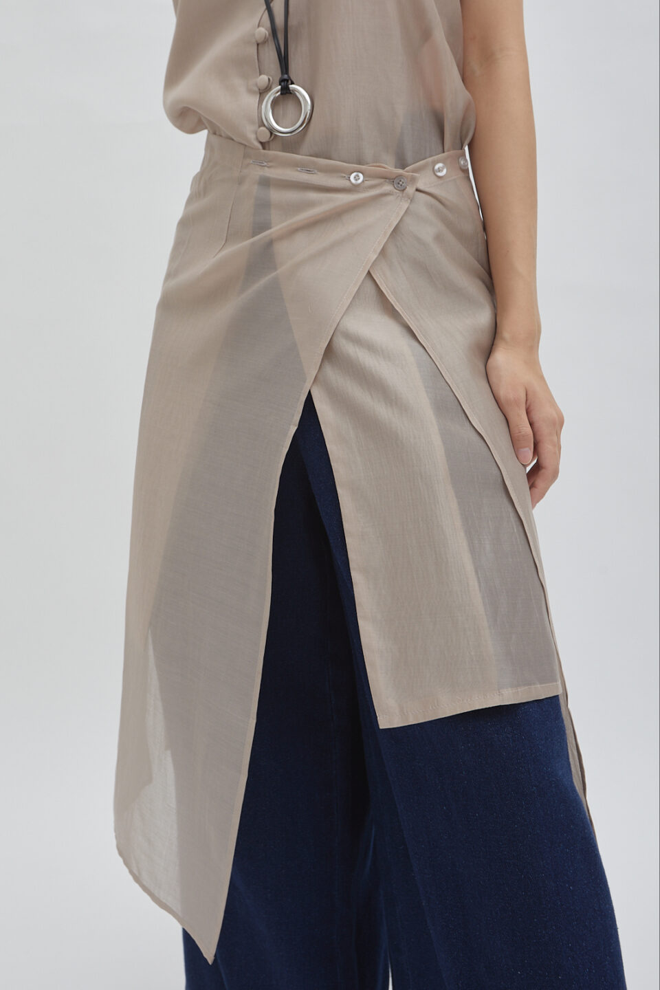 Misha layer skirt in sheer taupe - Image 4